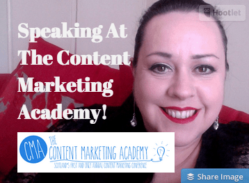 Speaking At The Content Marketing Academy in September. Come along!