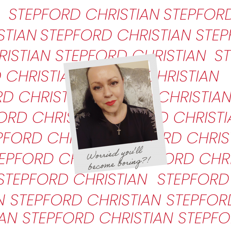 A woman standing confidently with a thoughtful expression, symbolizing transformation and individuality in faith. Represents overcoming the fear of becoming boring when following God.